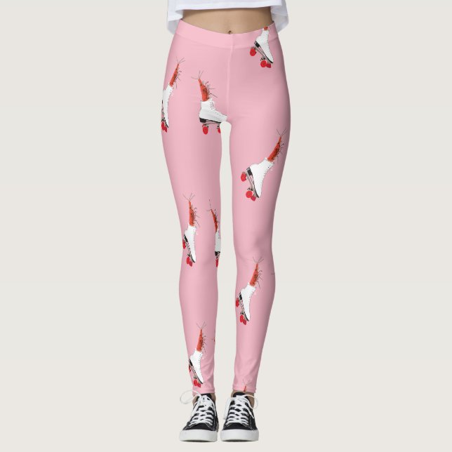 Garnelen auf Roller Skate Leggings (Vorderseite)
