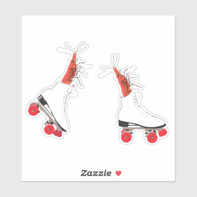 Garnelen auf Skate Aufkleber (Blatt)