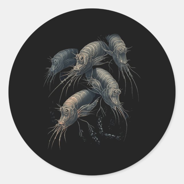 Garnelen Cocktailglas Runder Aufkleber (Vorderseite)