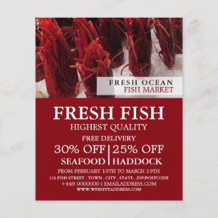 Garnelen-Display, Fischmonger/Ehefrau, Fischmarkt Flyer