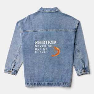 Garnelen gehen nie aus dem Stil Garnelen grafische Jeansjacke