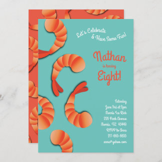 Garnelen-Kindergeburtstag-Party Einladung