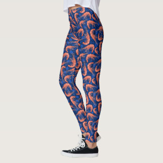 Garnelen Korallenseebällen Nautische Marine Blau Leggings
