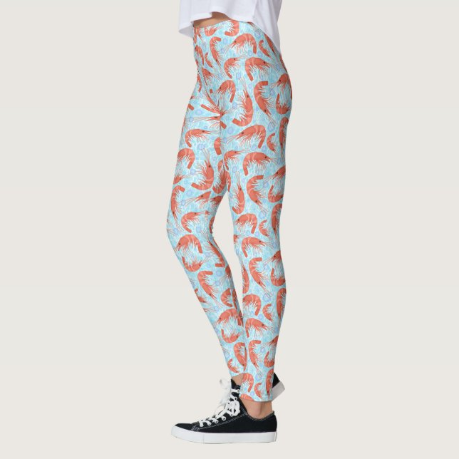 Garnelen Korallenseeblasen Nautical Lt Blue Leggings (Links)