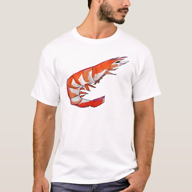 Garnelen Meeresfrüchte Kitsch Art T-Shirt (Vorderseite)