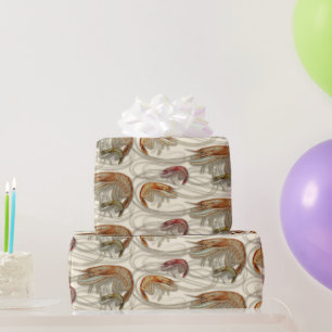 Garnelen-Meeresfrüchte-Schalentier-Muster Ecru Geschenkpapier