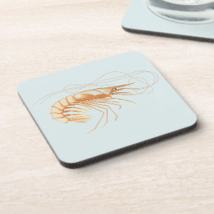 Garnelen oder Prawns, Vintage Meeresleben Ozean Ti Getränkeuntersetzer