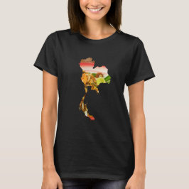 Garnelen Pad Thai in der Form Thailands T-Shirt