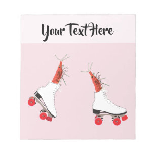 Garnelen, Roller Blades, Surreal Art Notepad Notizblock