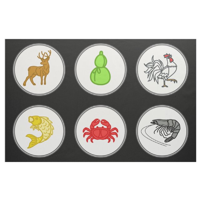 Garnelen, Taschenkrebse / Vietnamesen Stoff (Fat Quarter (45,7 x 55,9 cm))