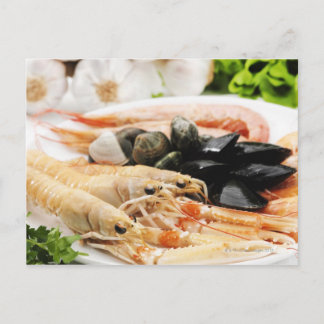Garnelen und Muscheln Postkarte