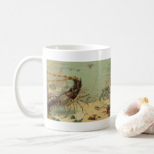 Garnelen, Unterwasser-Meeresleben, Vintage-Meeresl Tasse