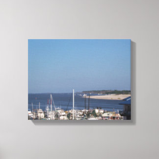 Garnelenboot-Flotte im Hafen " 14" X 11" Leinwanddruck