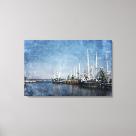 Garnelenboote auf der Biloxi-Bucht Leinwanddruck