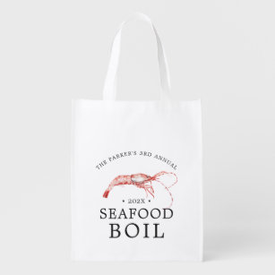 Garnelenkohle  Party für Meeresfrüchte Wiederverwendbare Einkaufstasche