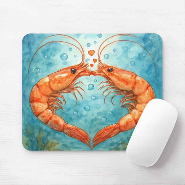 Garnelenpaar küsst sich unter Wasser Mousepad (Mit Mouse)