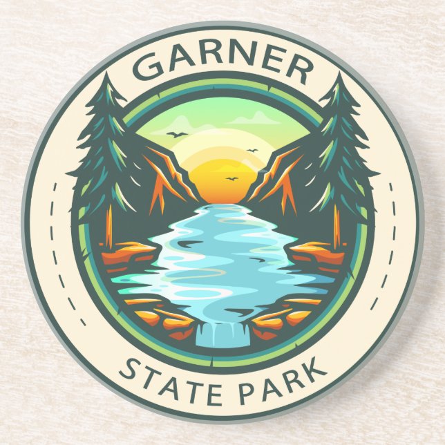 Garner Staat Park Texas Abzeichen Getränkeuntersetzer (Vorne)