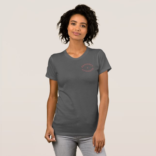 Garnet Birthstone - T - Shirt Januar (Vorne ganz)