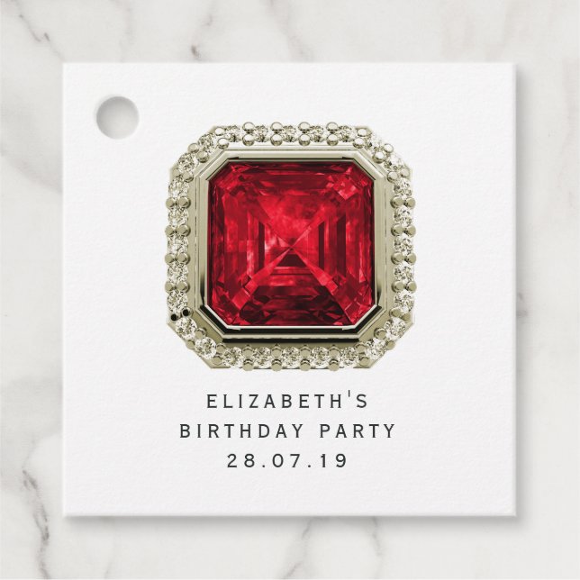 Garnet Januar Birthstone Geschenkanhänger (Vorderseite)