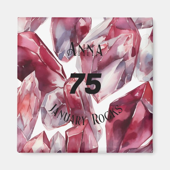 Garnet Januar Geburtstagsfeier Custom Magnet (Vorne)