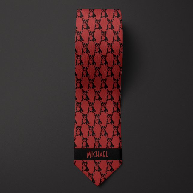 Garnet Red French Bulldog Krawatte (Von Creator hochgeladen)