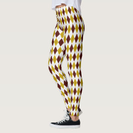 Garnet und Gold Spirited Diamond Raute Muster Leggings