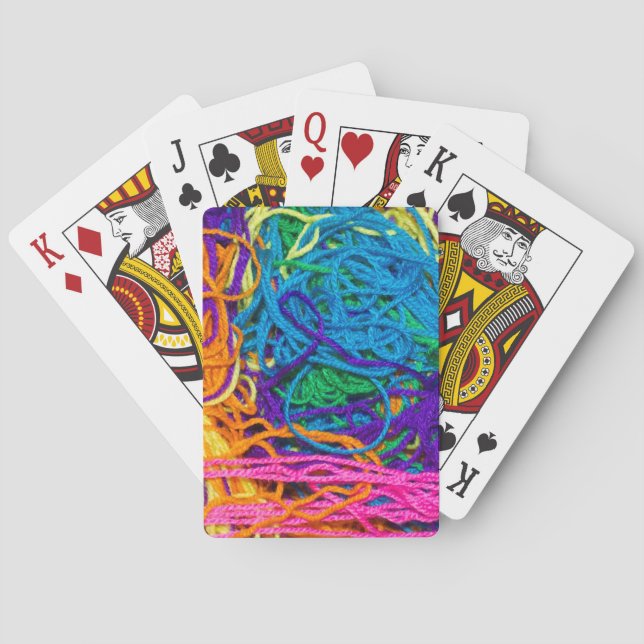 Garngewebe, Knetfotografie Spielkarten (Rückseite)