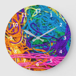 Garngewebe Knetkunst Fotografie Große Wanduhr