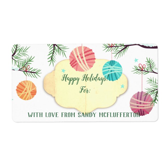 Garnschmuck aus Strickfaser Weihnachtskleber (Vorne)