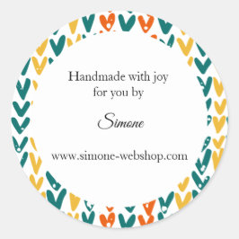 Garnwolle handgefertigt runder aufkleber