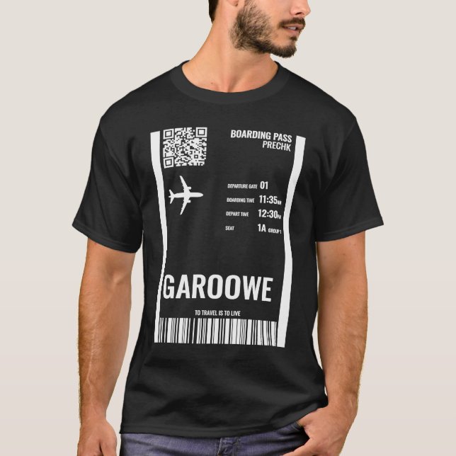 Garoowe Somalia Boarding Pass Airline Ticket Trave T-Shirt (Vorderseite)