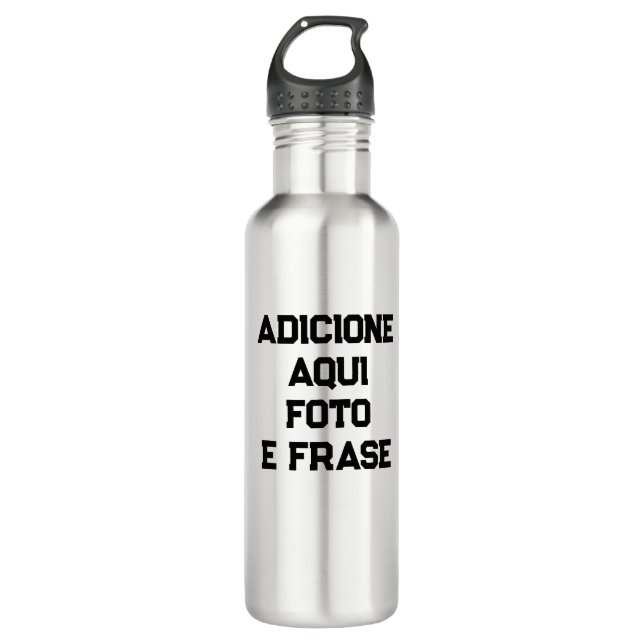 Garrafa de Água Personalizada: Foto e Frases Edelstahlflasche (Vorderseite)