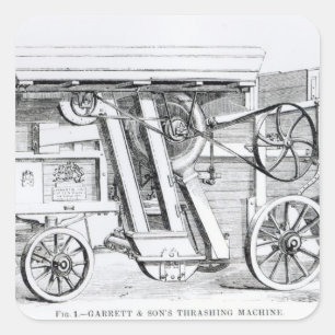 Garrett und Sohn-Patent kombiniertes Dreschen Quadratischer Aufkleber