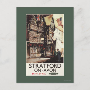 Garrick Inn und Harvard House Rail Poster Postkarte