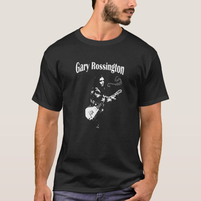 Garry Rossington Gitarrist Legend Typografy Music T-Shirt (Vorderseite)