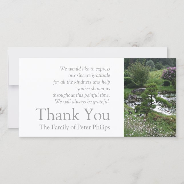 Garten 3 mit Katzen-Beileid danken Ihnen 2 Dankeskarte (Vorderseite)