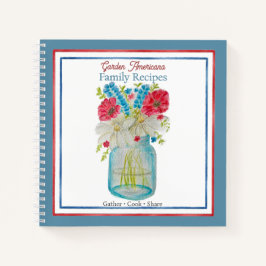 Garten-Americana-Familienrezepte-Wasserfarben-Reze Notizbuch