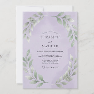 Garten Amethyst Blätter Hochzeit Einladung