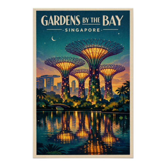 Gärten an der Bucht in Singapur Poster (Vorderseite)