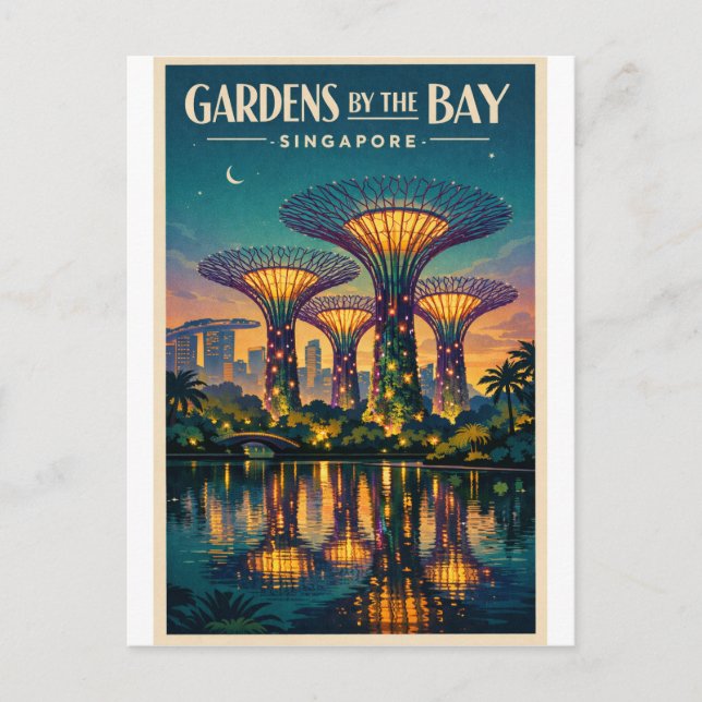 Gärten an der Bucht in Singapur Postkarte (Vorderseite)