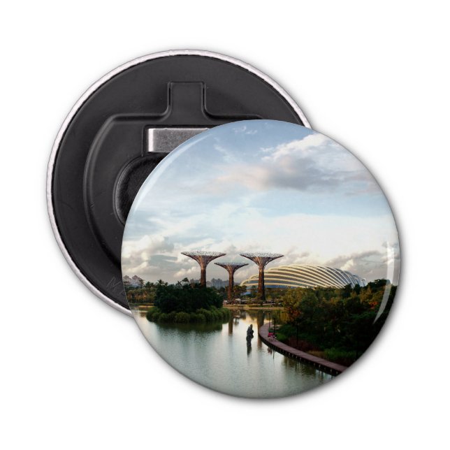 Garten an der Bucht - Singapur Flaschenöffner (Vorderseite)