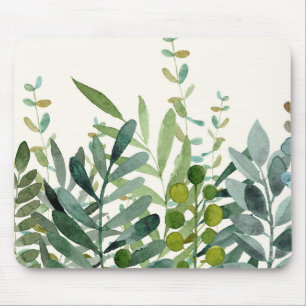 Garten-Aquarell-Botanische Blätter Mousepad