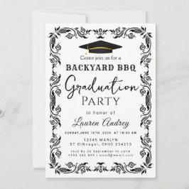 Garten-Backyard-BBQ-Abschlussfeier-Einladung Einladung