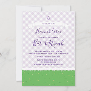 Garten Bat Mitzvah Einladung Gingham