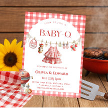 Garten-BBQ-Mädchen-Baby-Shower-Einladung