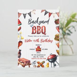 Garten BBQ-Party Barbecue Geburtstag Einladung