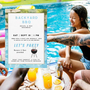 Garten BBQ- und Poolparty Einladung