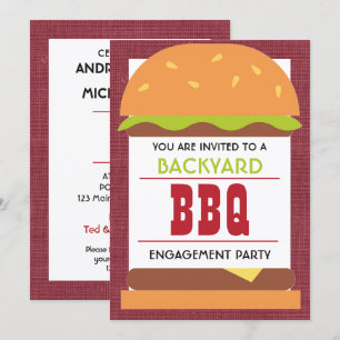 Garten- BBQ-Verlobungsfeier Einladung