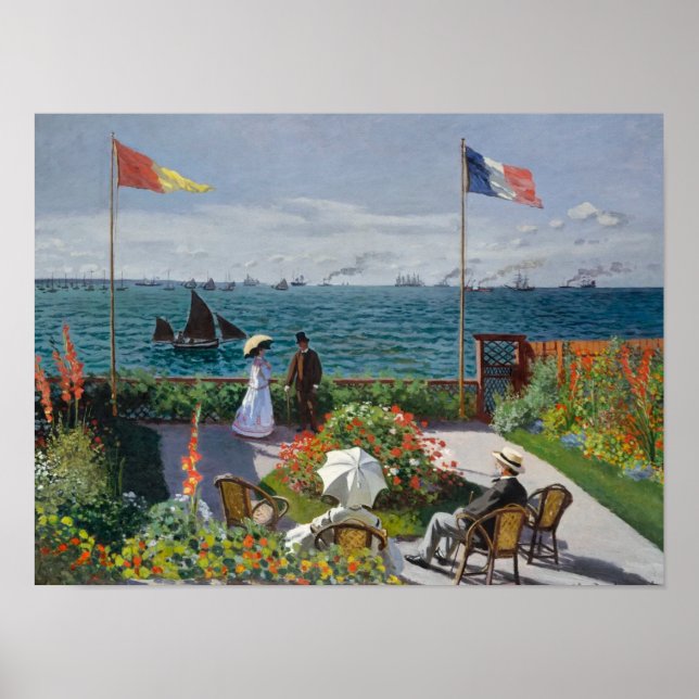 Garten bei Sainte-Adresse (1867) Claude Monet Art Poster (Vorne)