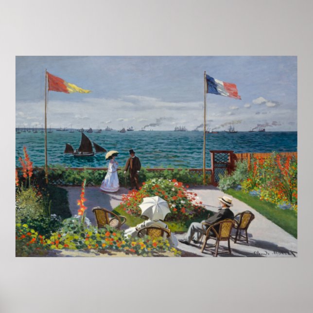 Garten bei Sainte-Adresse von Claude Monet Poster (Vorne)